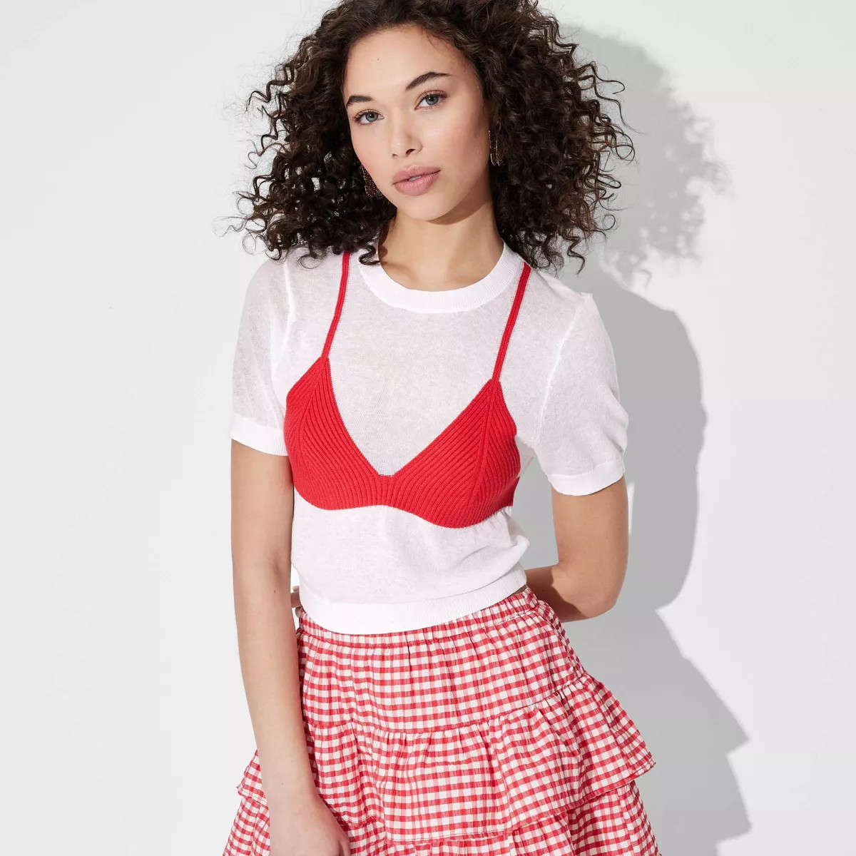 Women's Short Sleeve Crewneck Bikini Pullover Sweater - Wild Fable™ | Target