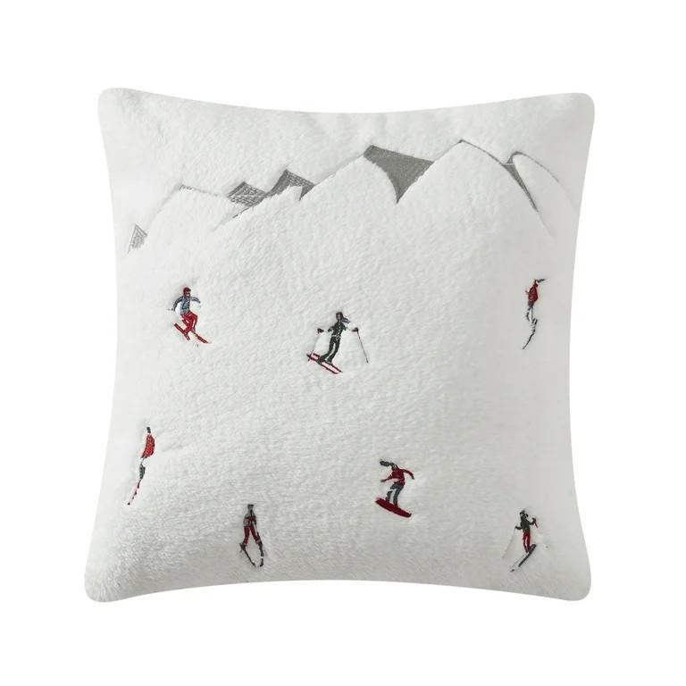 Holiday Time 18" x 18" Ivory Ski Sherpa Decorative Pillow | Walmart (US)
