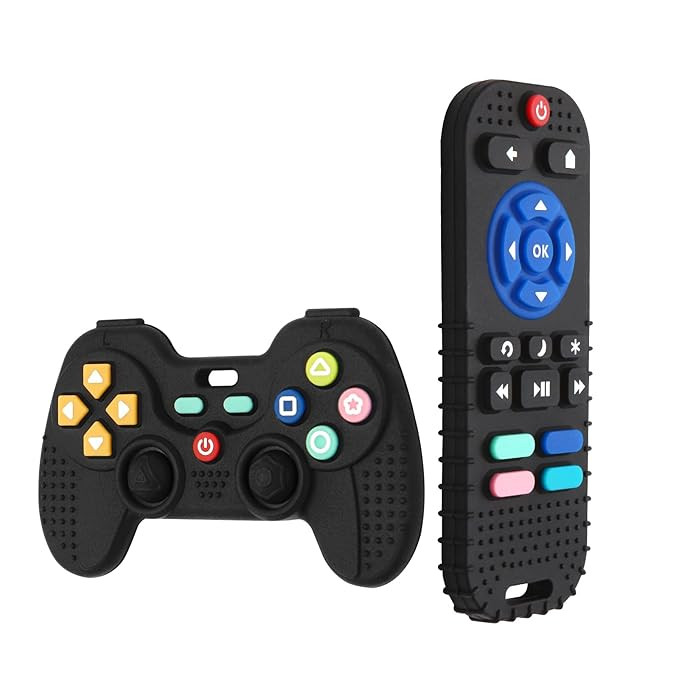 Hooku 2 Pack Silicone Teething Toys for Babies 0-6 Months, Teethers for Babies 6-12 Months, Remot... | Amazon (US)