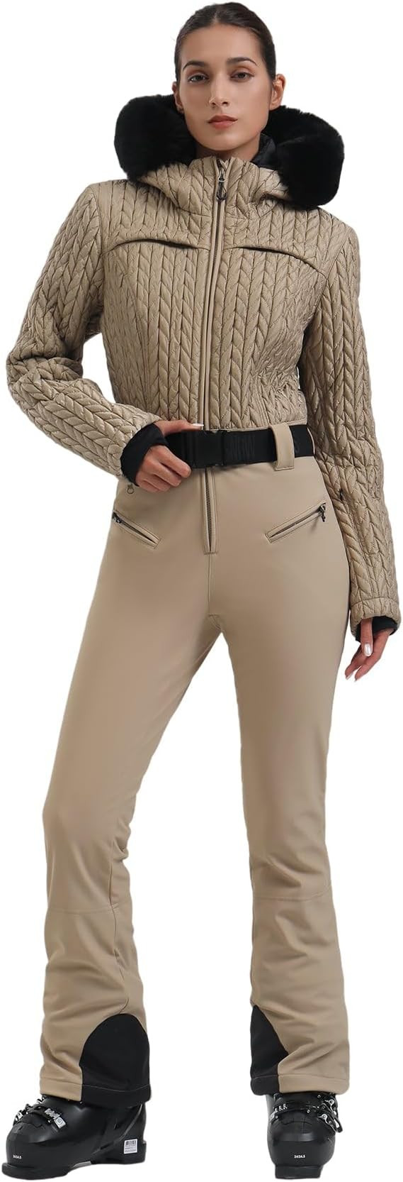 GSOU SNOW Ski Suit Women Snowsuit Slim One Piece Jumpsuit Snow Jackets Waterproof Winter Windproo... | Amazon (US)