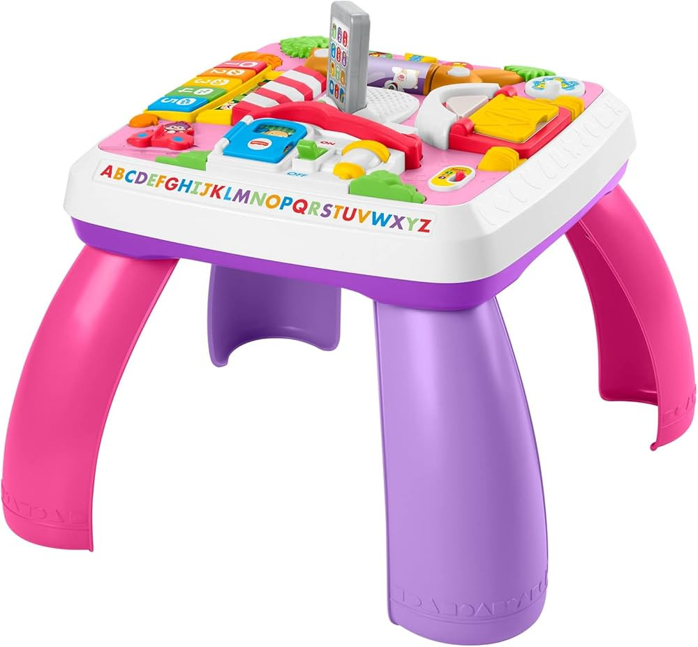 Fisher-Price Baby & Toddler Toy Laugh & Learn Around The Town Learning Table, Pink with Music Lig... | Amazon (US)