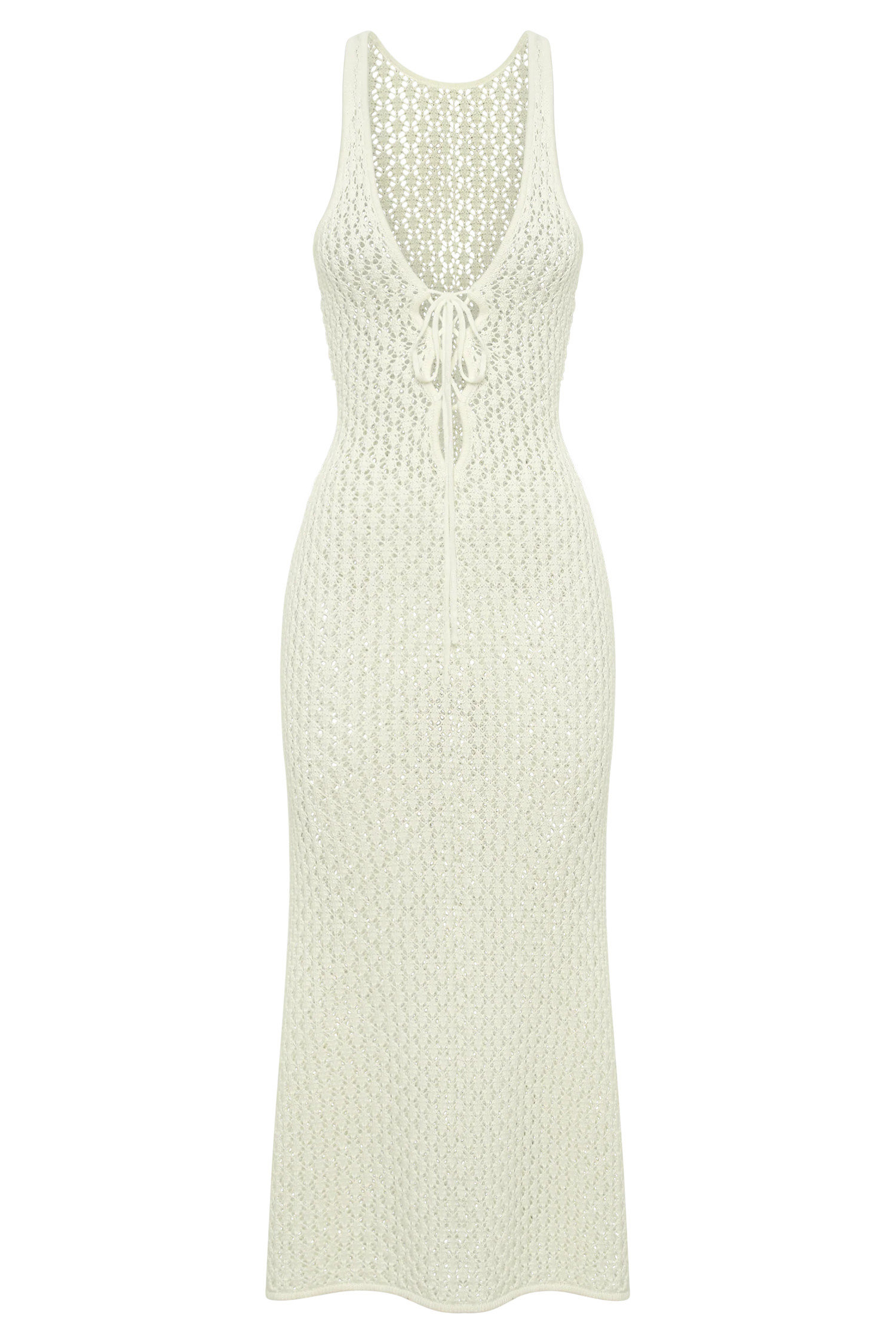 Cordelia Crochet Fishtail Midi Dress - Ivory | MESHKI US