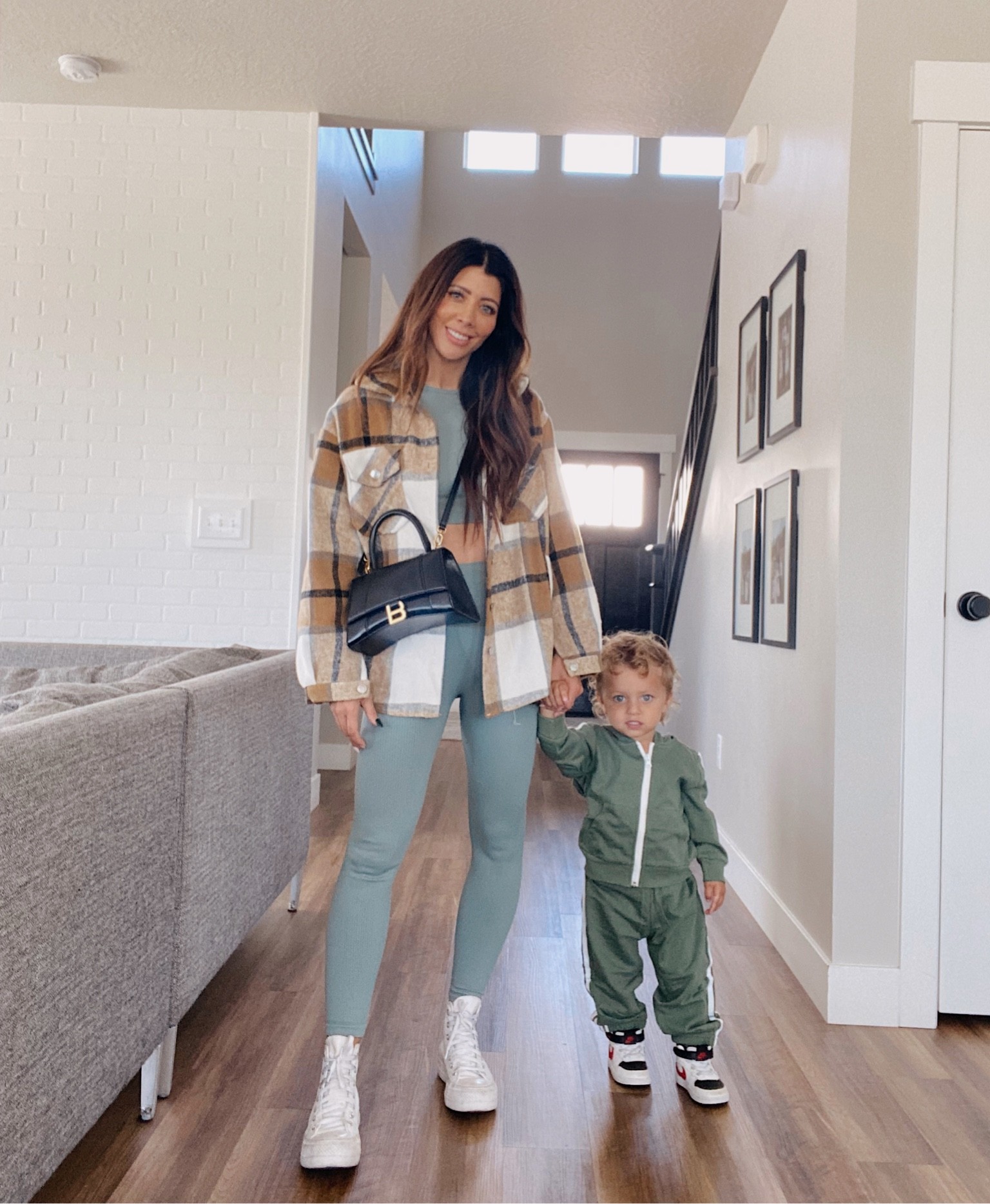 Mommy and me sporty looks! Wearing a size small workout set and shacket! #amazonfind #workoutset #falllooks 

#LTKunder50 #LTKSeasonal #LTKfamily