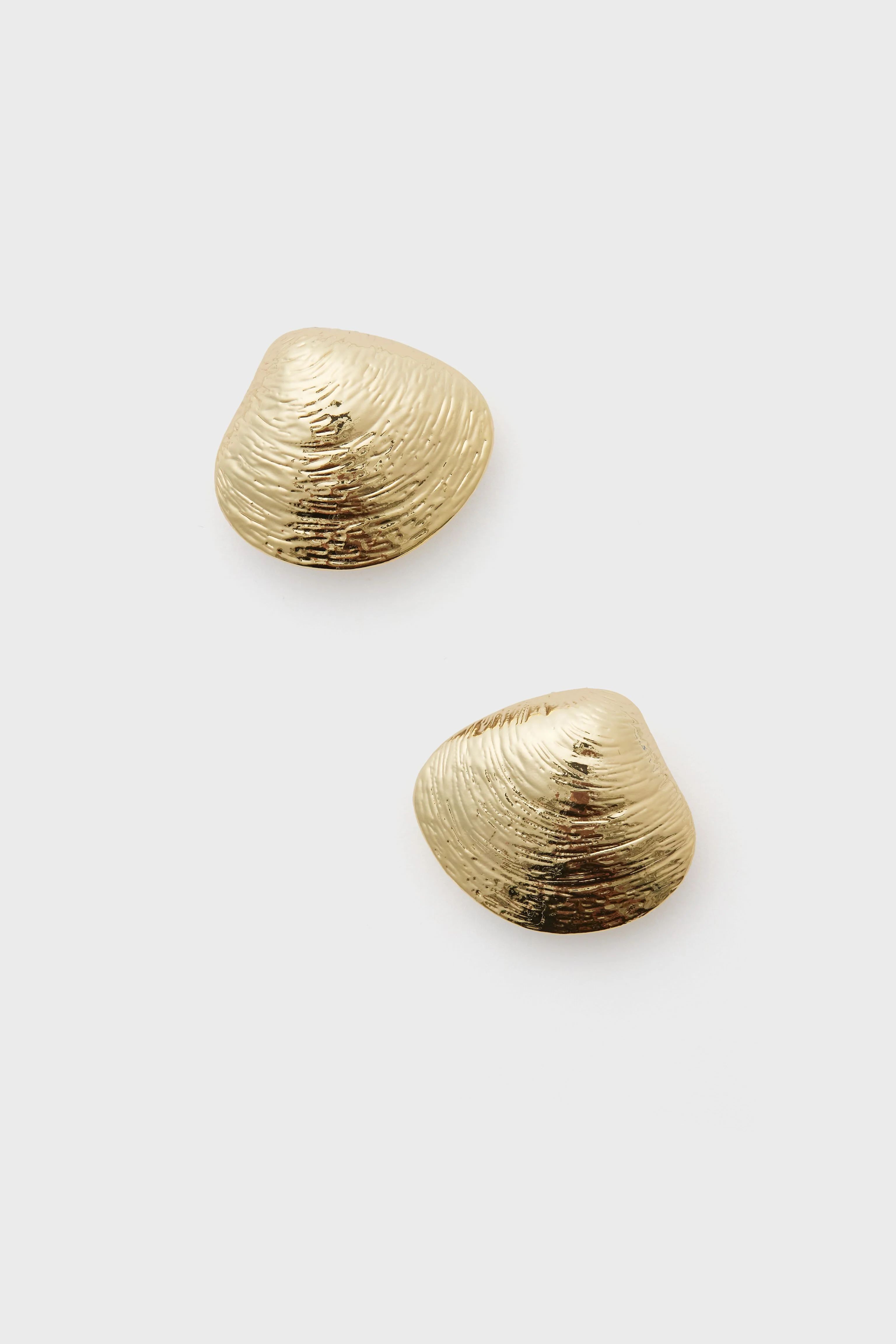 Gold Clam Shell Earrings | Tuckernuck (US)