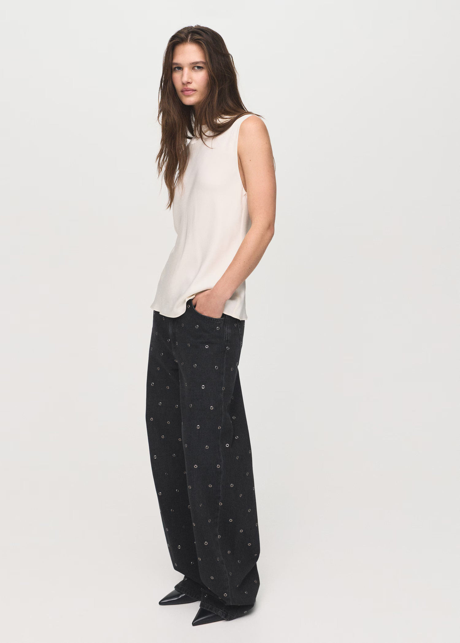 Balloon jeans with eyelets - Women | MANGO USA | Mango (US/MX/AU)