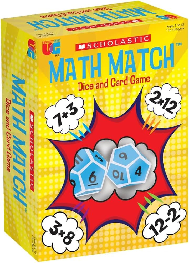 University Games, Scholastic Math Match Travel Dice Game, Mathematics Reinforcement Game for Kids... | Amazon (US)