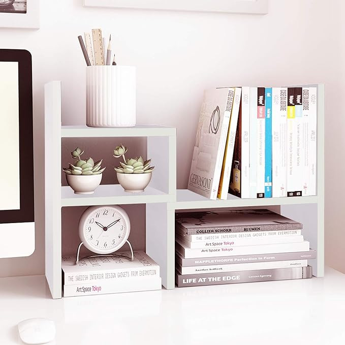 Jerry & Maggie - Desktop Organizer Office Storage Rack Adjustable Wood Display Shelf | Birthday G... | Amazon (US)