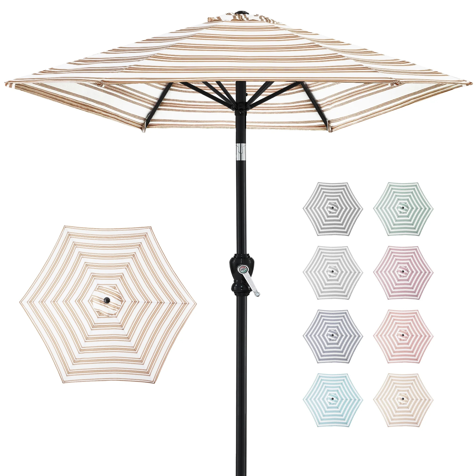 Best Choice Products 10ft Outdoor Steel Market Patio Umbrella w/ Crank, Tilt Push Button, 6 Ribs ... | Walmart (US)