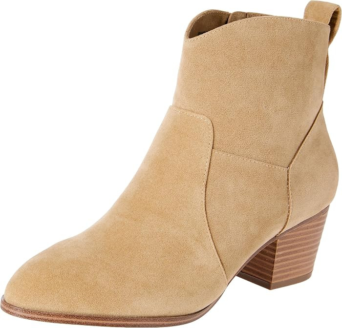 Amazon Essentials Women's Western Ankle Boots with Stacked Heel, Memory Foam Insole, Non Slip | Amazon (US)