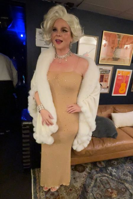 My Marilyn Monroe costume for a charity fundraiser. This dress would also be amazing for a party. #halloween