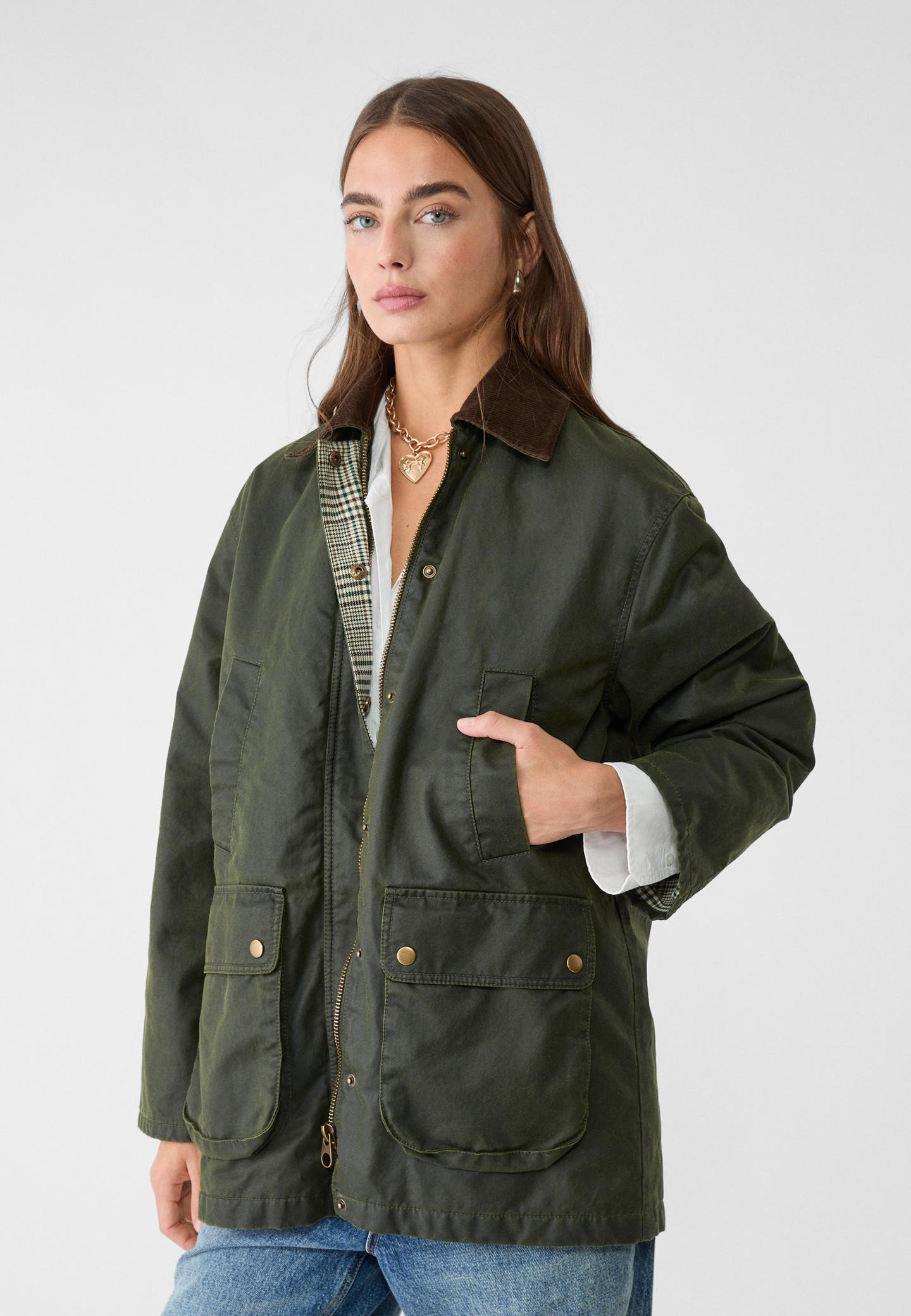 Waxed parka with multiple pockets | Stradivarius (UK)