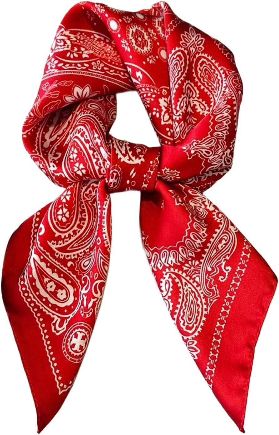 Head Bandanas Scarf for Women Silk Satin Hair Scarf Lightweight Vintage Fashion Square Neck Scarves Gift | Amazon (US)