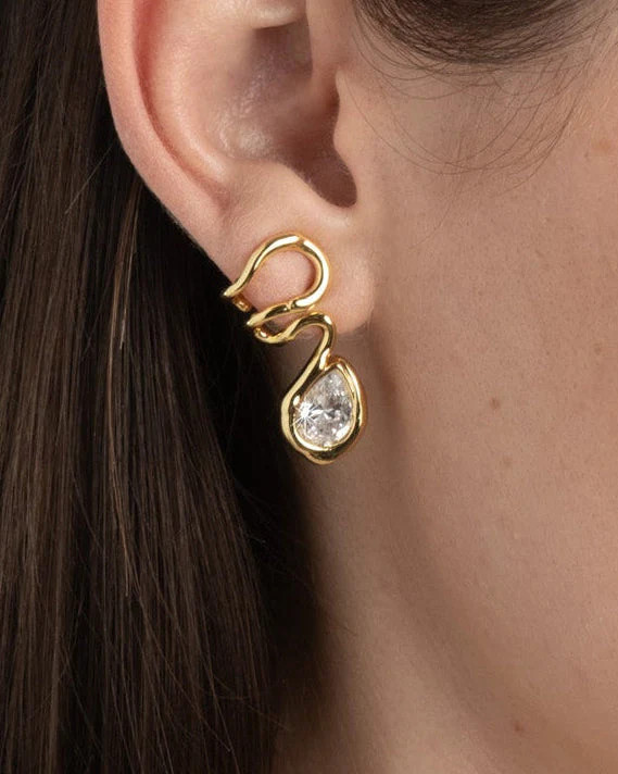 Alexis Bittar Asterales Floating Vine Post Earring- in Gold  | Statement Jewelry from Alexis Bittar | Alexis Bittar