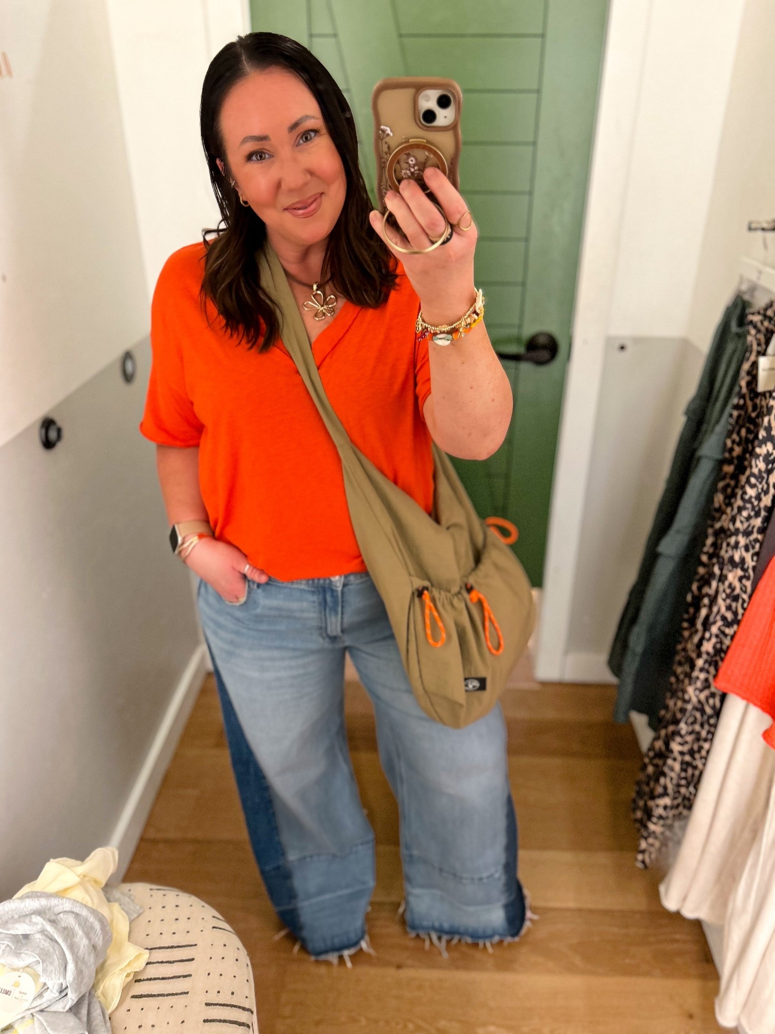 Friday OOTD! Medium oversized tee! Size 16 regular jeans. Platform sandals are super comfy and run true to size.  Amazon bag! 

#LTKxAerie #LTKOver40 #LTKMidsize