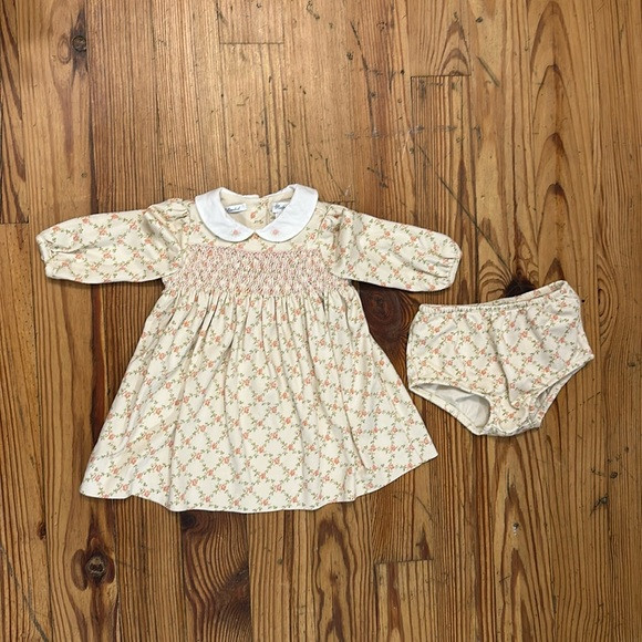 Long Sleeve Floral Knit Dress w/ Smocking & Bloomer | Poshmark