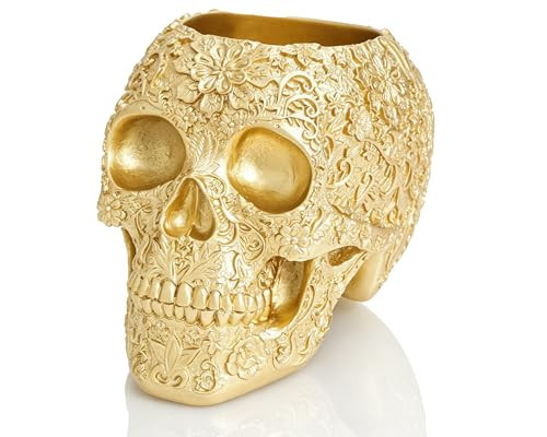 BOIHEGU Gold Skull Decorative Bowl Gothic Gifts | Amazon (US)