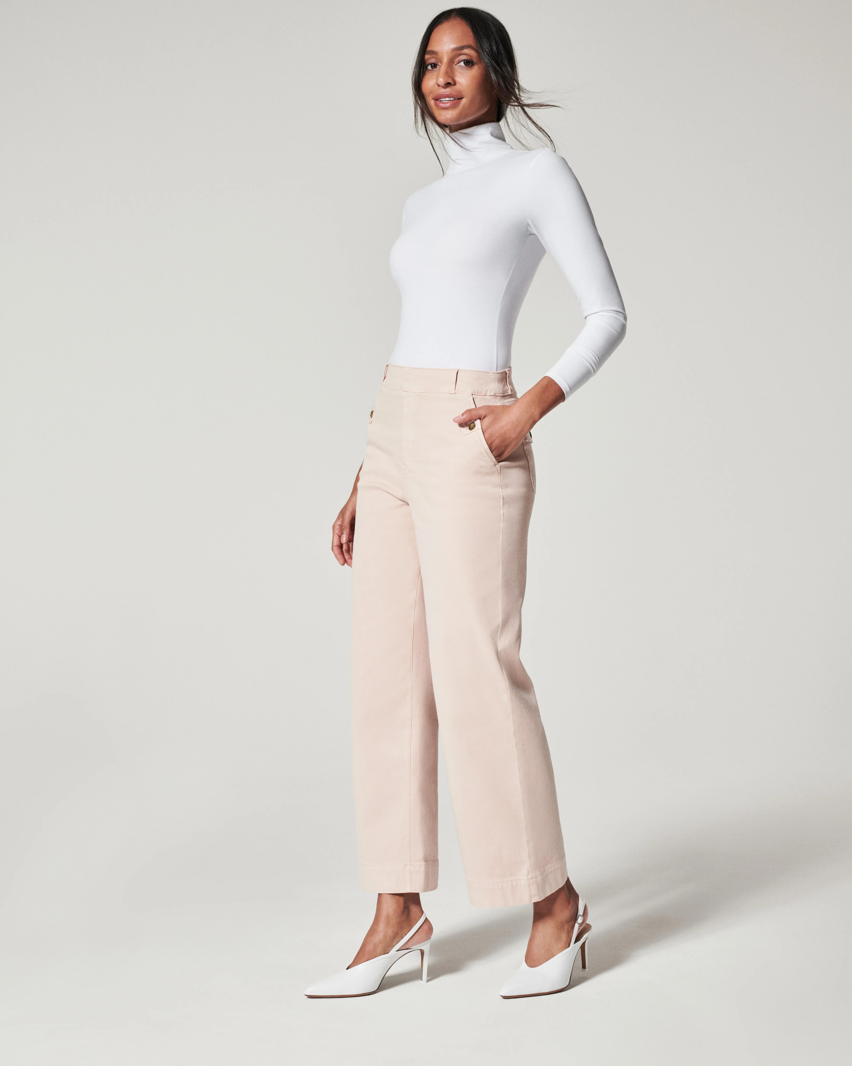 Stretch Twill Cropped Wide Leg Pant | Spanx Canada