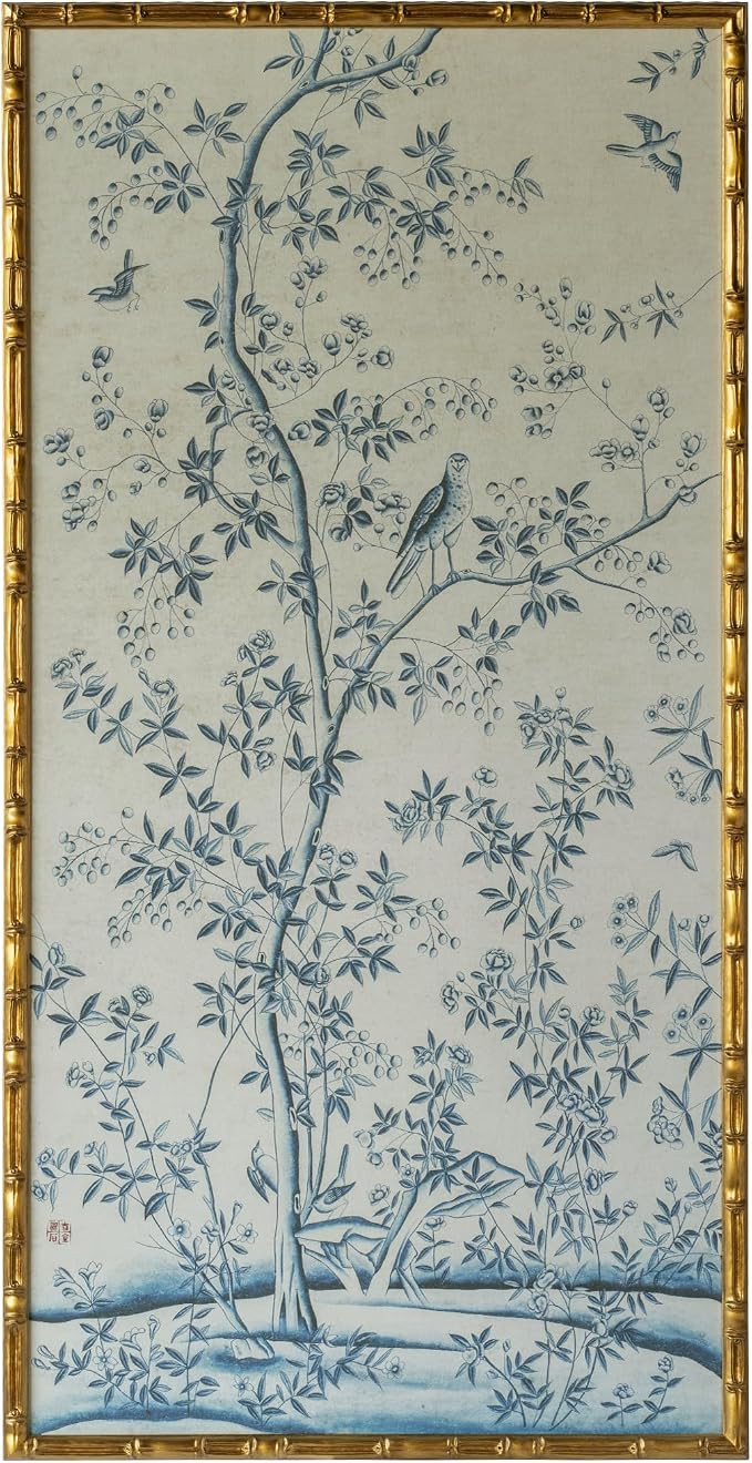 HongFengtang Chinese Rice Paper Print China Flower And Bird Bamboo Frame 54.3 X 28 Inches (Large ... | Amazon (US)
