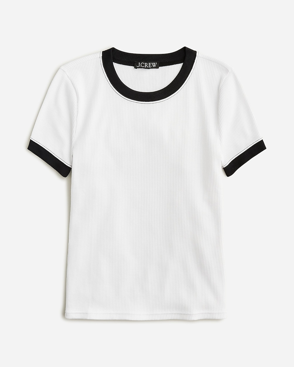 Vintage rib shrunken T-shirt with contrast trim | J. Crew US