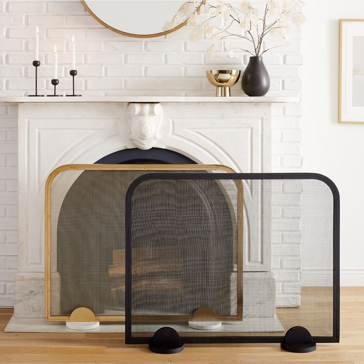 Deco Metal Fireplace Screen | West Elm (US)