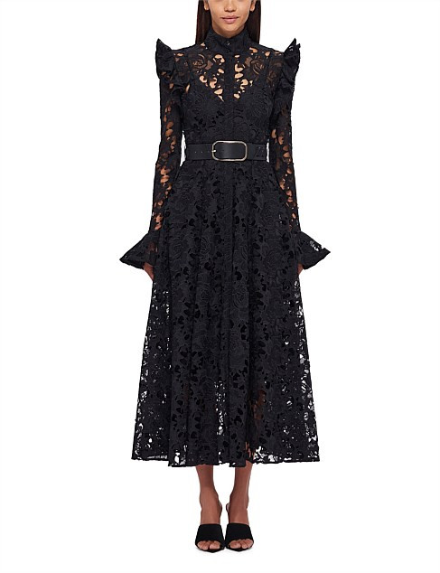 Aliyah Lace Butterfly Sleeve Midi Dress | David Jones (Australia & New Zealand)