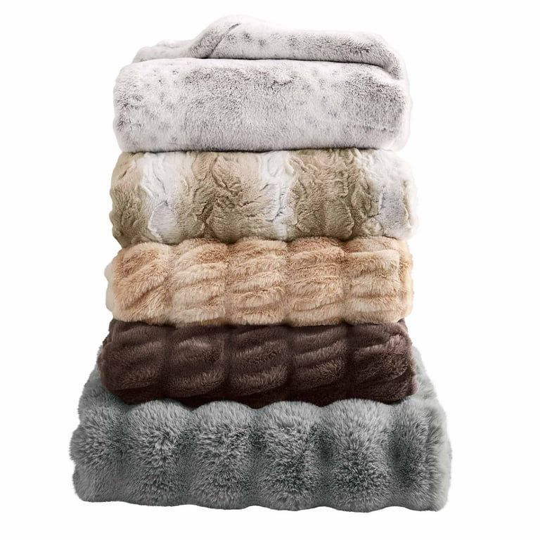 Better Homes & Gardens Brown Ruched Faux Fur Throw, 50"x72", Adult/Teen - Walmart.com | Walmart (US)