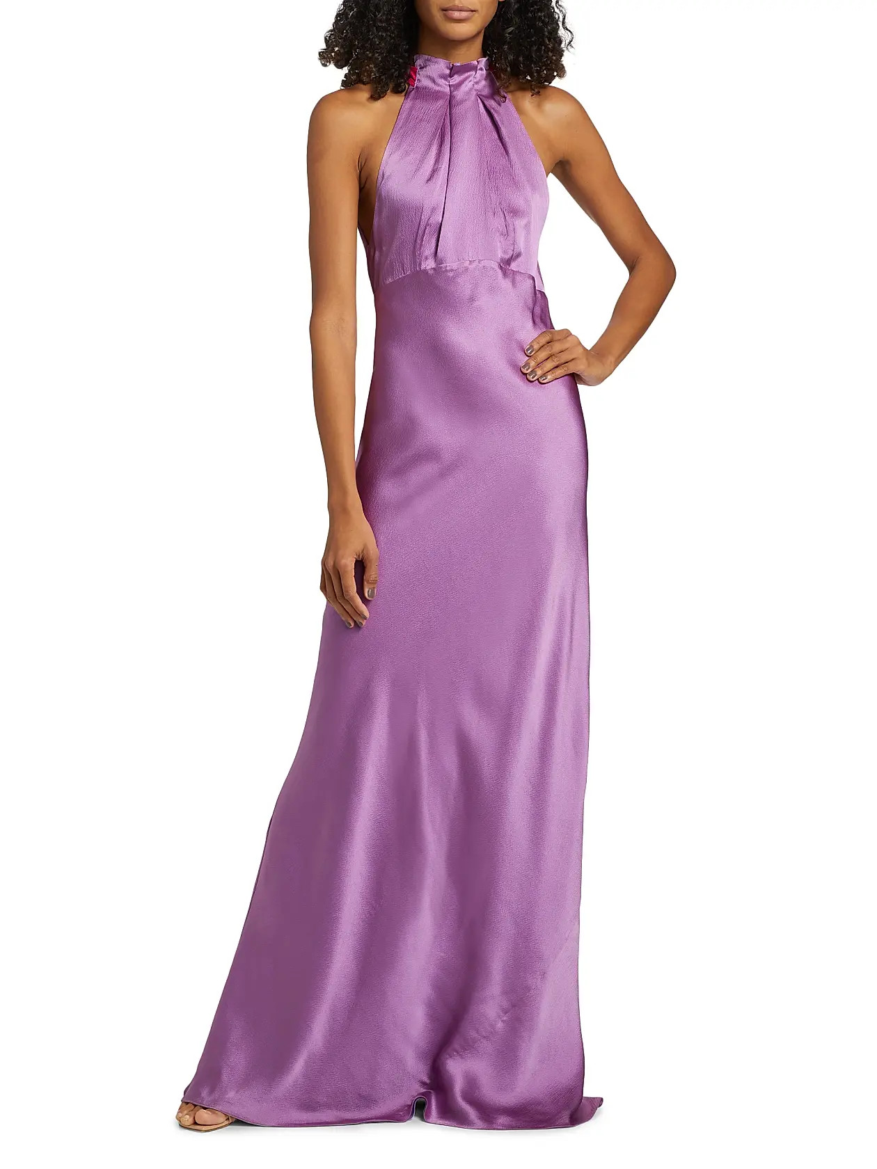 Michelle Hammered Silk Halter Gown | Saks Fifth Avenue