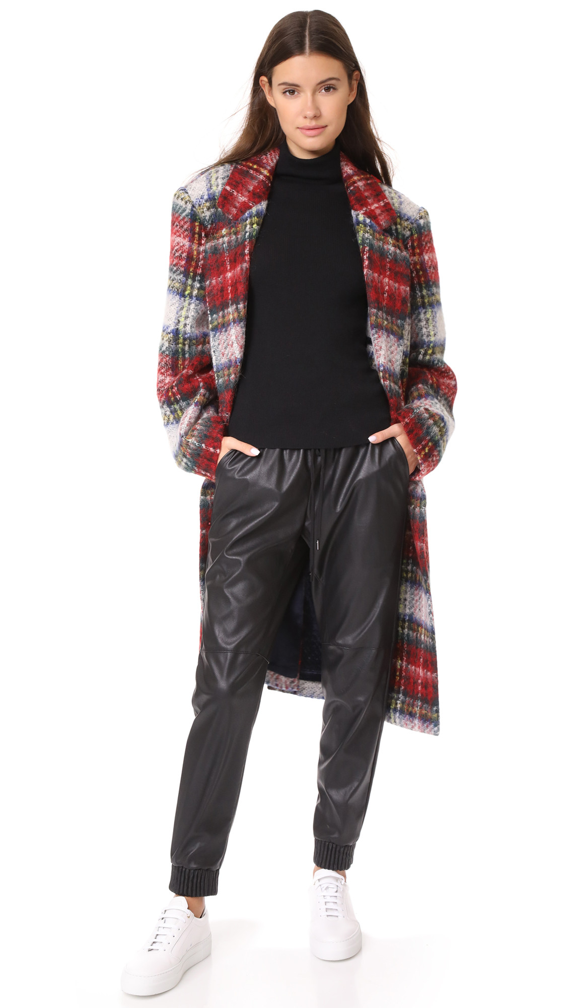 pushBUTTON Long Plaid Coat | Shopbop