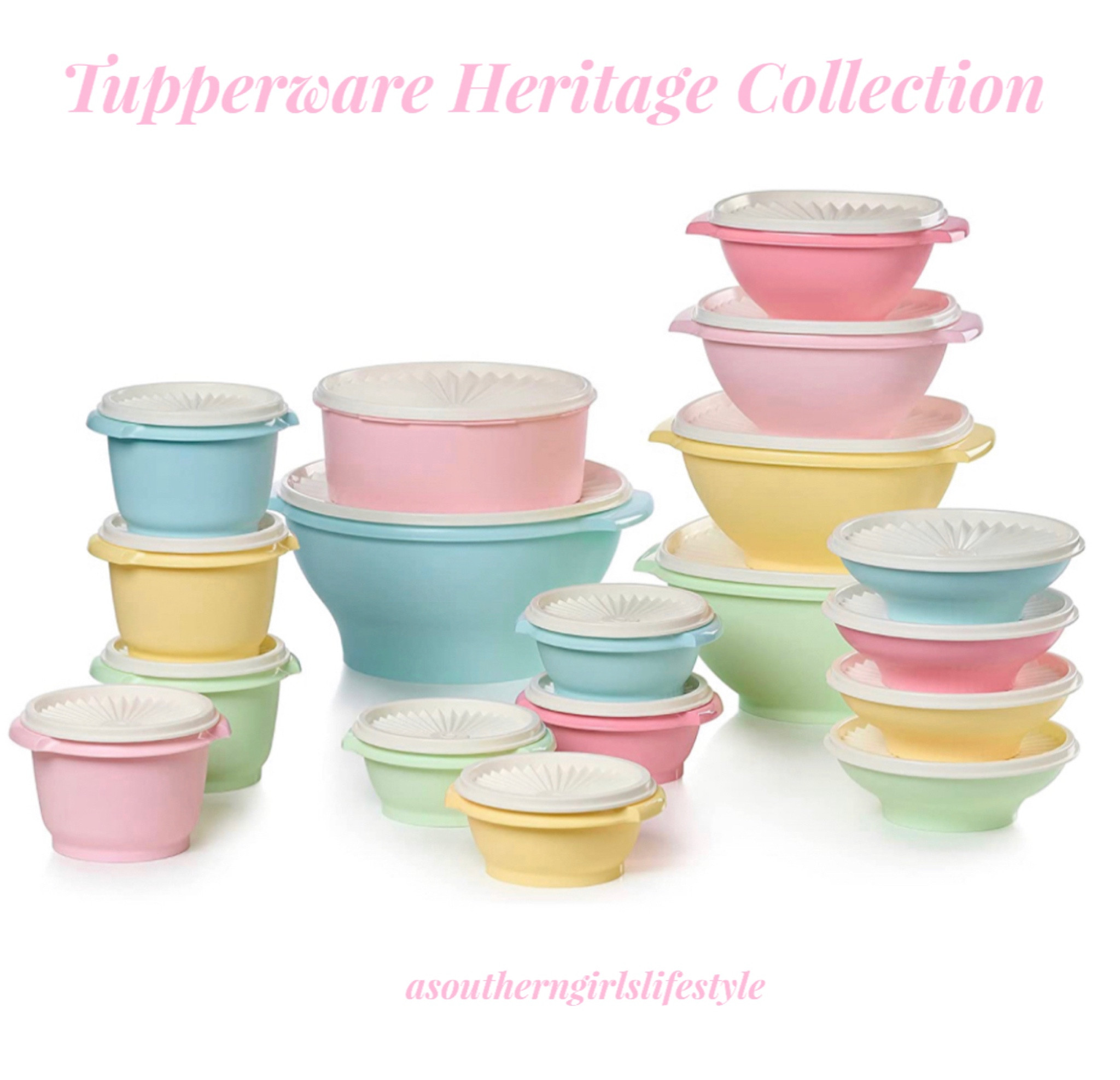 Tupperware Heritage 10pc Bowl Set Vintage Pastel : Target