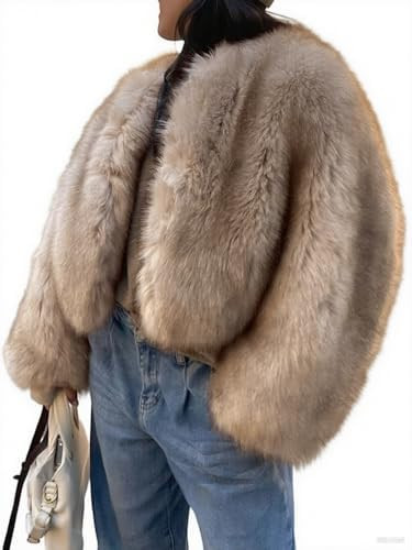 Womens Faux Fur Coat Winter Shaggy Long Sleeve Open Front Casual Oversized Lapel Jackets Warm Fuz... | Amazon (US)