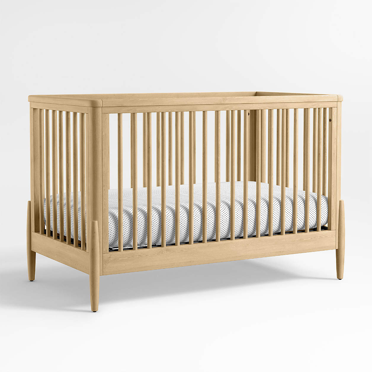 Bodie Natural Oak Wood Convertible Crib + Reviews | Crate & Kids | Crate & Barrel