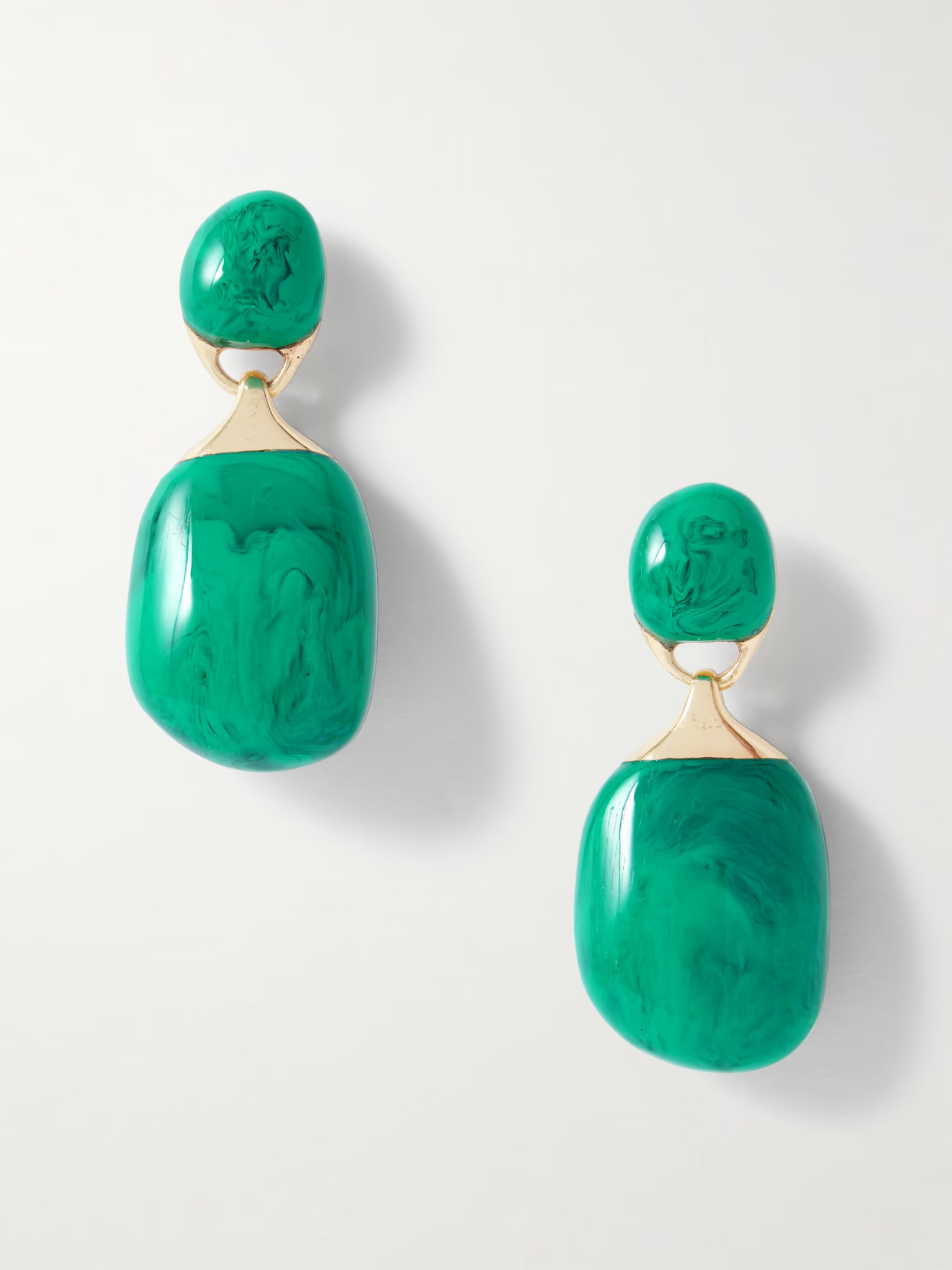 Dinosaur Designs - River Rock Small Gold-plated And Resin Earrings - Turquoise - One size | NET-A-PORTER APAC