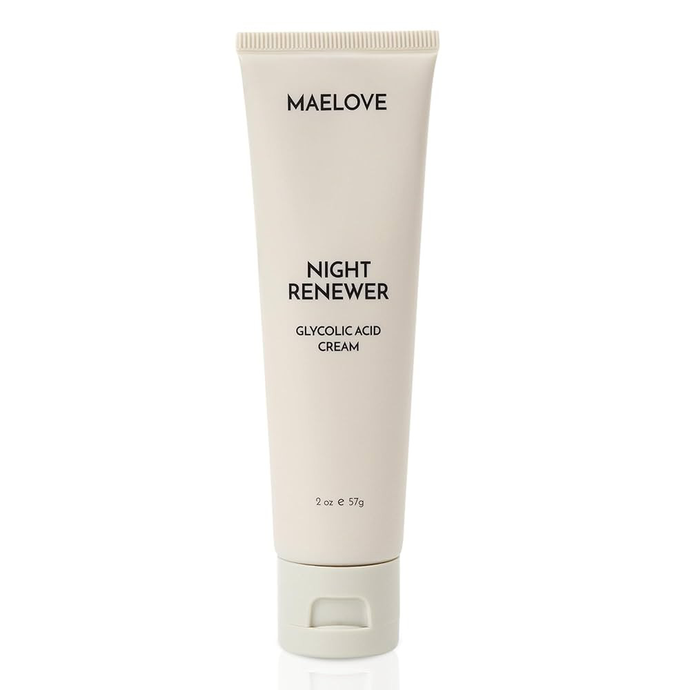 MAELOVE Night Renewer, Glycolic Acid Cream, Anti-Aging, Unscented AHA Exfoliating Night Cream, Ge... | Amazon (US)