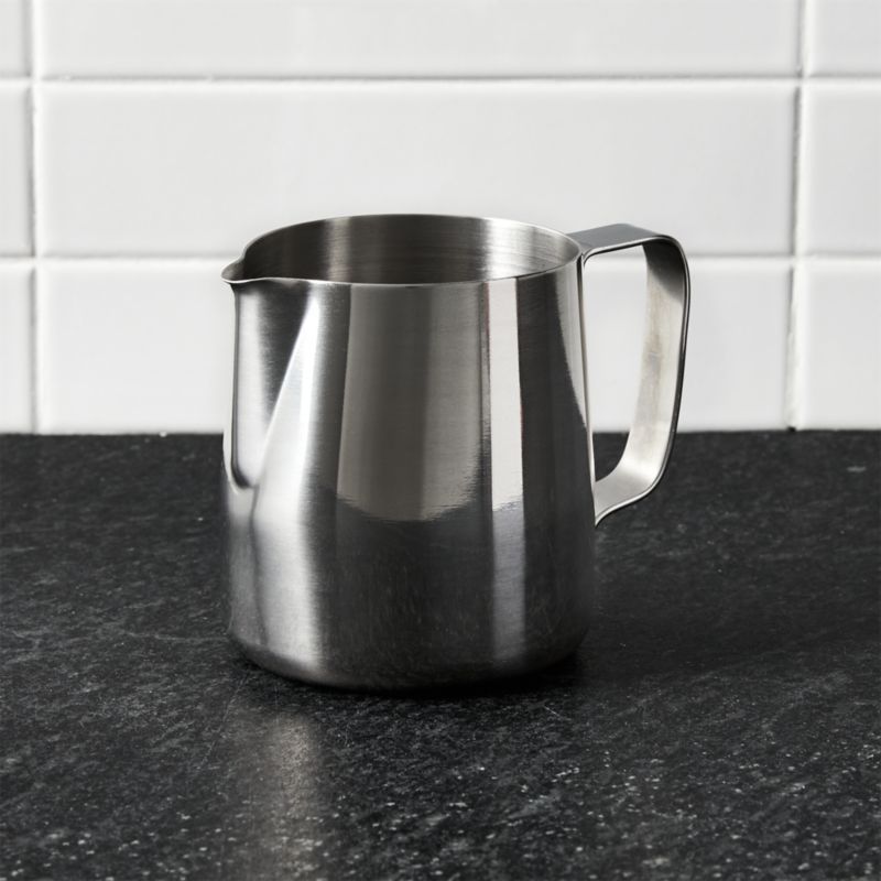 Stainless Steel Frothing Pitcher + Reviews | Crate and Barrel | Crate & Barrel