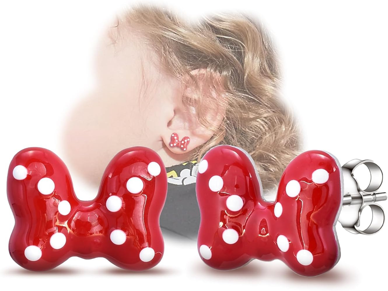 Cute Stud Earrings for Girls Teens Women - Sterling Silver Hypoallergenic Cubic Zirconia Mouse Dr... | Amazon (US)