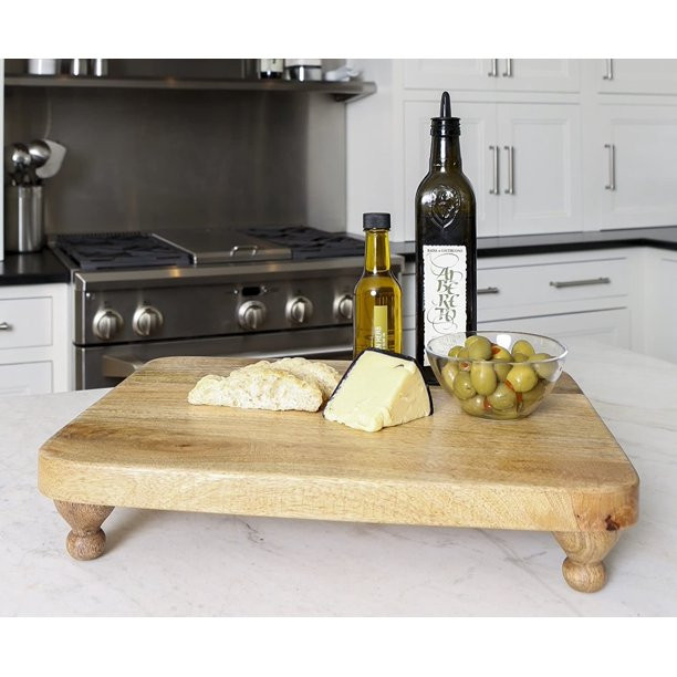 Heritage Lace FH-033 Farmhouse Footed Charcuterie Serving Board  Wood  Natural | Walmart (US)