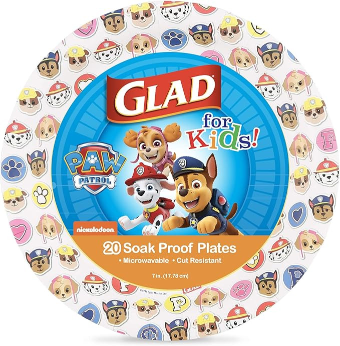 Glad for Kids Paw Patrol Emoji Paper Dispososable Plates | Paw Patrol Plates for Kids | Heavy Dut... | Amazon (US)