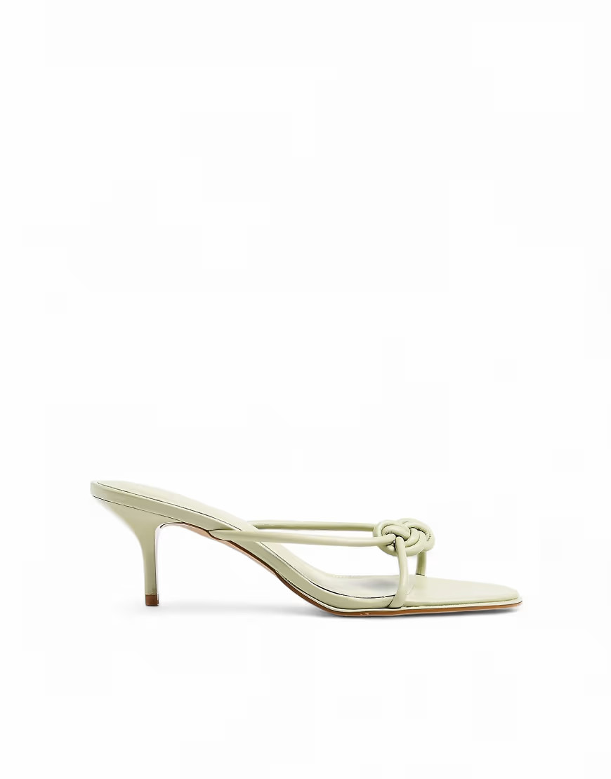 NA-KD Absatzschuhe mit Knotendetail in Hellgrün | ASOS (Global)