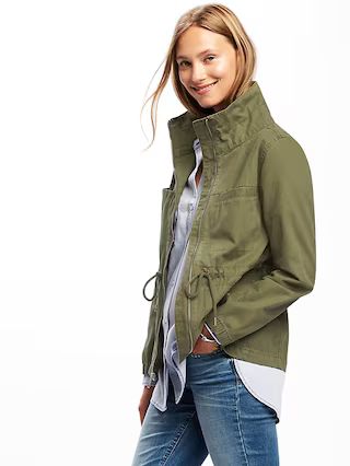 Old Navy Womens Twill Field Jacket For Women Hunter Pines Size L | Old Navy US
