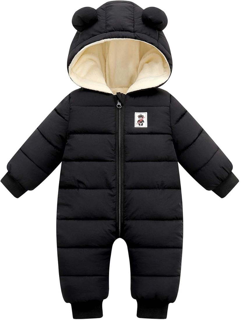 Happy Cherry Baby Snowsuit Winter Coat Warm Hoodie Romper Puffer Jacket | Amazon (US)