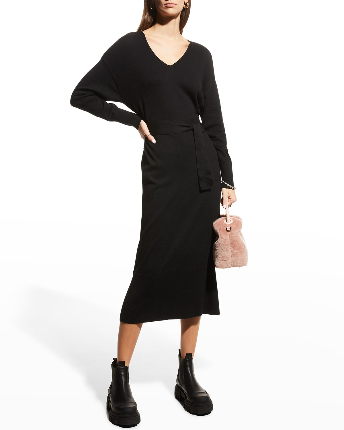 Margot Cotton-Cashmere Midi Sweater Dress | Neiman Marcus