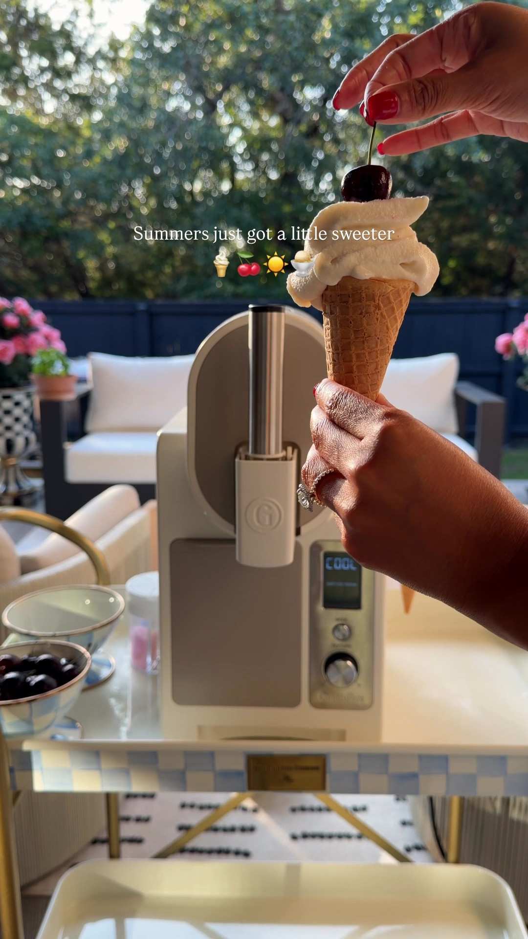 Obsessed with this ice cream machine because you don’t have to freeze it overnight to enjoy it. You simply make your mixture pour it in  and the machine does the rest of the work and you will have soft serve and under an hour! It also makes slushy and milkshakes!!￼currently on a huge sale!!

#LTKfoodie #LTKHome #LTKSaleAlert