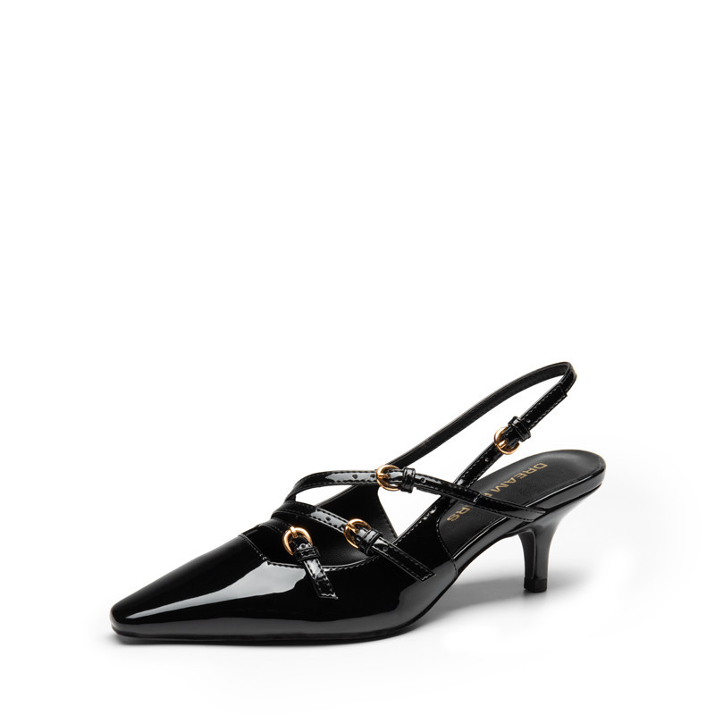 DREAM PAIRS Buckle Strap Pointed Slingback Heel Pumps | AllSwift