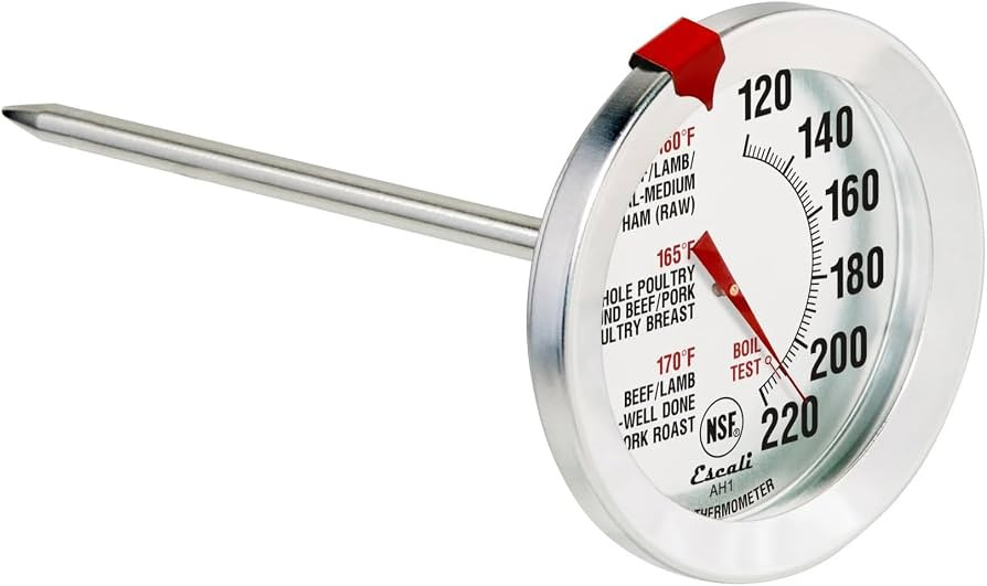 Escali AH1 Stainless Steel Oven Safe Meat Thermometer, Extra Large 2.5-inches Dial, Temperature L... | Amazon (US)