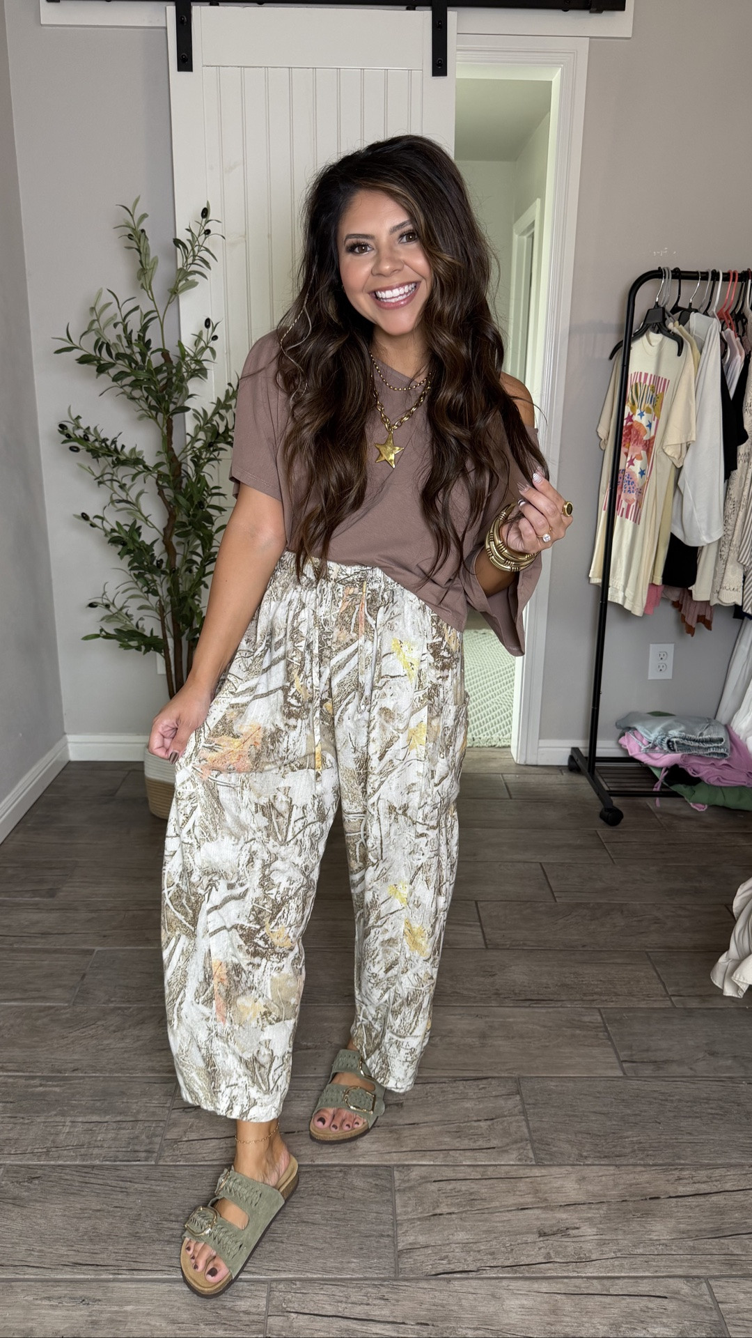 Comfy casual outfit   basic tee   off shoulder top   cropped tee   batwing sleeve   asymmetrical neck   khaki top   camo pants   camouflage pants   wide leg camo   everyday outfit   summer casual   Amazon fashion find   affordable outfit   LTK style   casual chic   comfy look   errand outfit   mom style   relaxed fit   neutral outfit   trending casual   2026 fashion   off the shoulder tee   camo outfit inspo   basic with a twist   effortless style   weekend outfit   casual summer look

#LTKootd #LTKmomlife

#LTKootd
