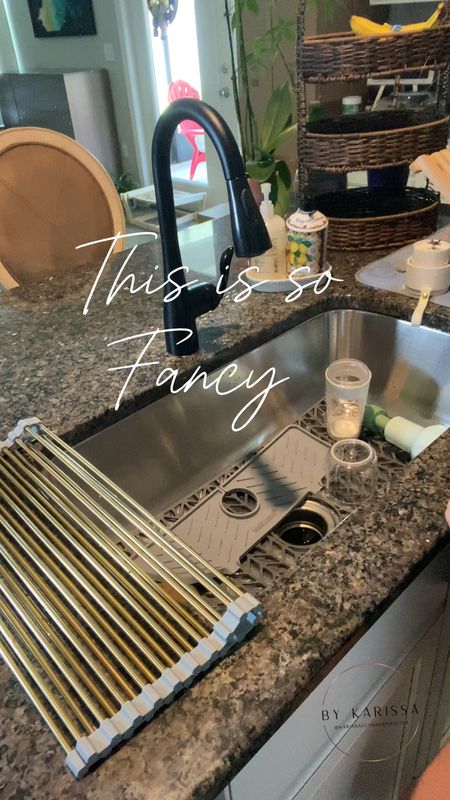 Fancy dish drying mat
💖 silicone on both ends keeps it in place as the dishes dry 
💖 comes in different sizes for different sinks 

#LTKFindsUnder50 #LTKVideo #LTKHome