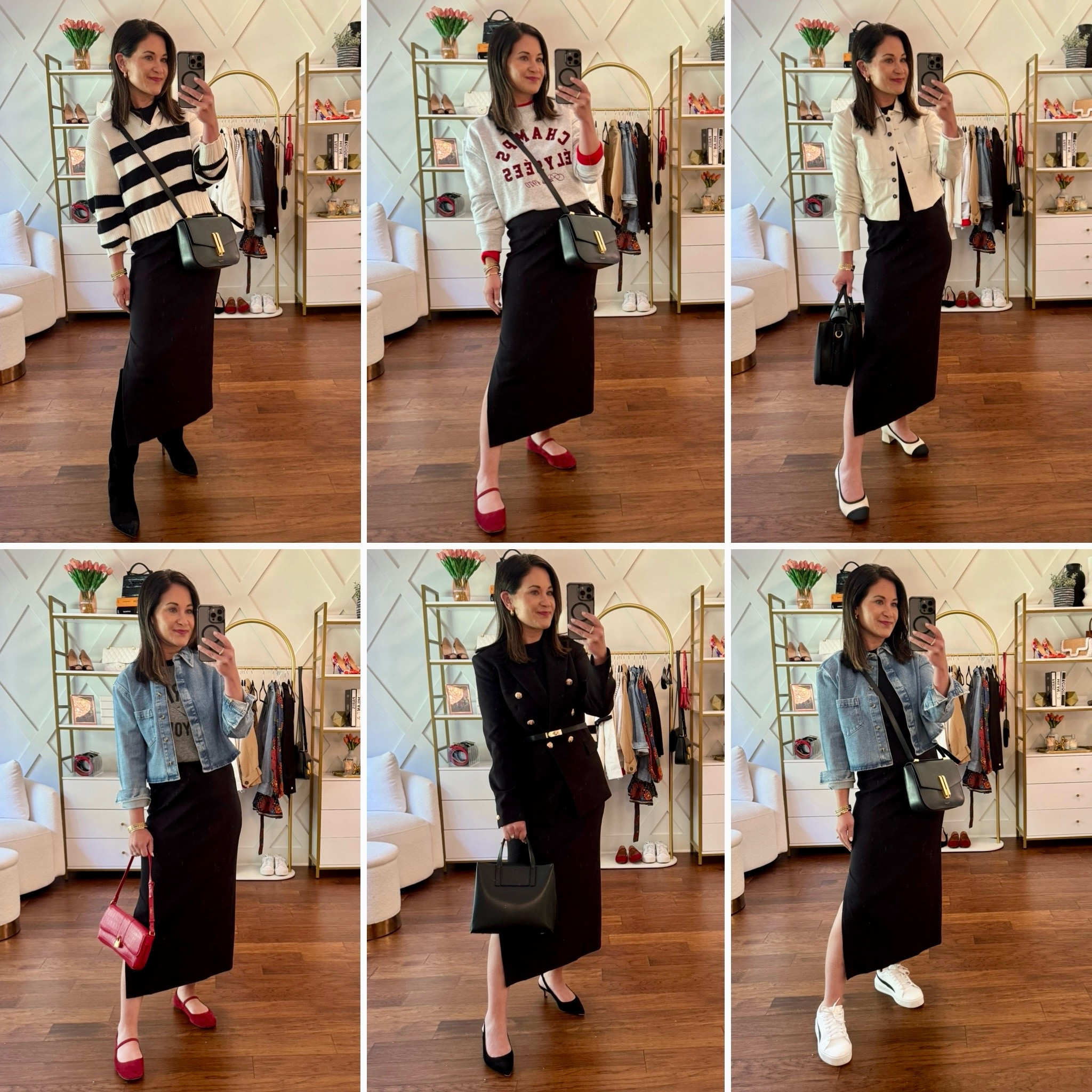 One dress style 6 ways for fall - one of the most versatile pieces you can have in your closet - my midi dress is on sale now from loft - wearing xs