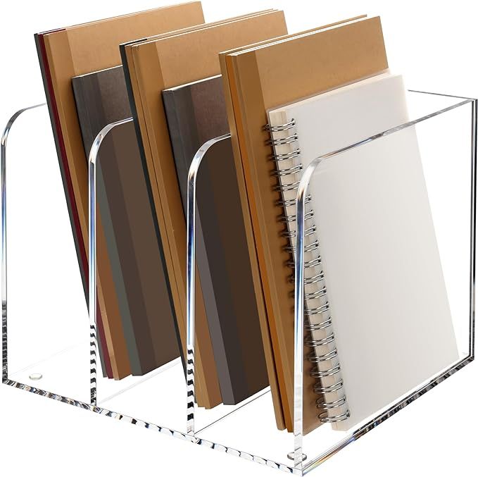 Magazine Holder, Clear Acrylic Magazine Rack, File Organizer for Office Desk, Book Organizer,-One... | Amazon (US)