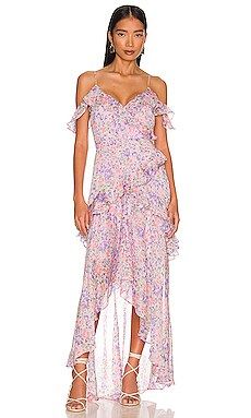 ASTR the Label Pemberley Midi Dress in Pink Multi Floral from Revolve.com | Revolve Clothing (Global)