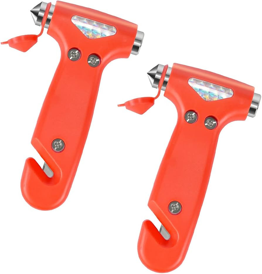 BELOMI 2 Pack Car Safety Hammer, Emergency Escape Tool with Window Breaker and Seat Belt Cutter, ... | Amazon (US)